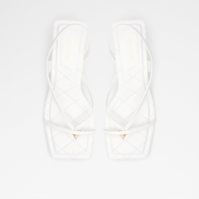 Sandalia De Tacón Alto Con Tiras Loni De Moda Blanca De Aldo Tacón De Bloque