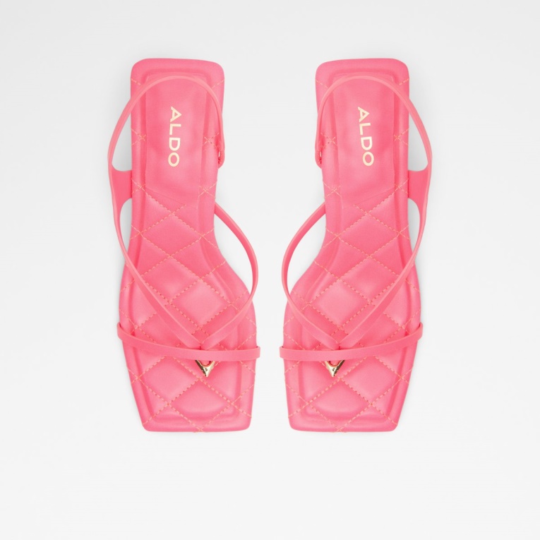 Sandalia De Tacón Alto Con Tiras Loni De Aldo Tacón Cuadrado Llamativas Rosas Moda