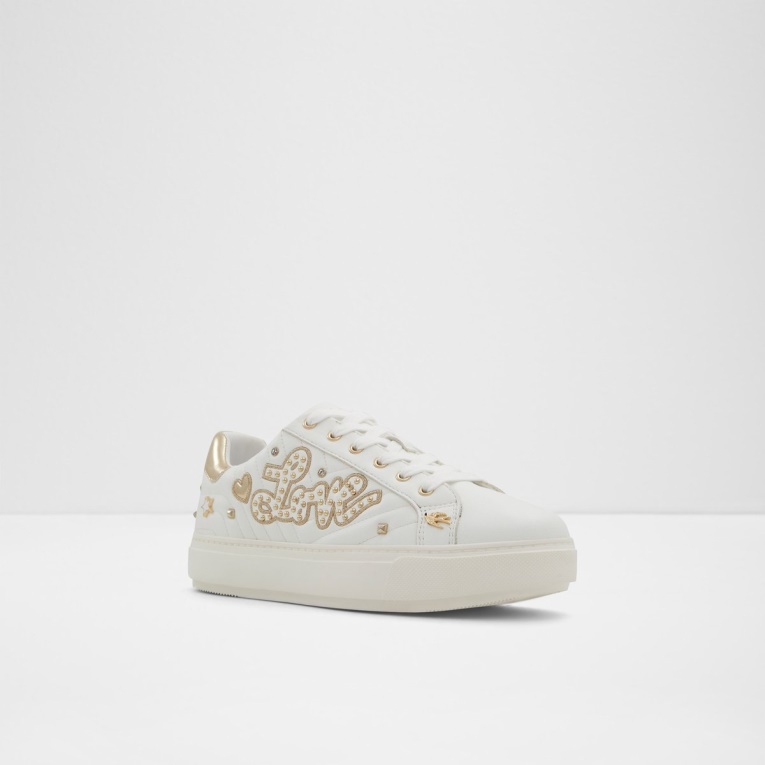 Lovenow Tenis De Caña Baja Suela De Copa Aldo Fashion Gold-clear Multi