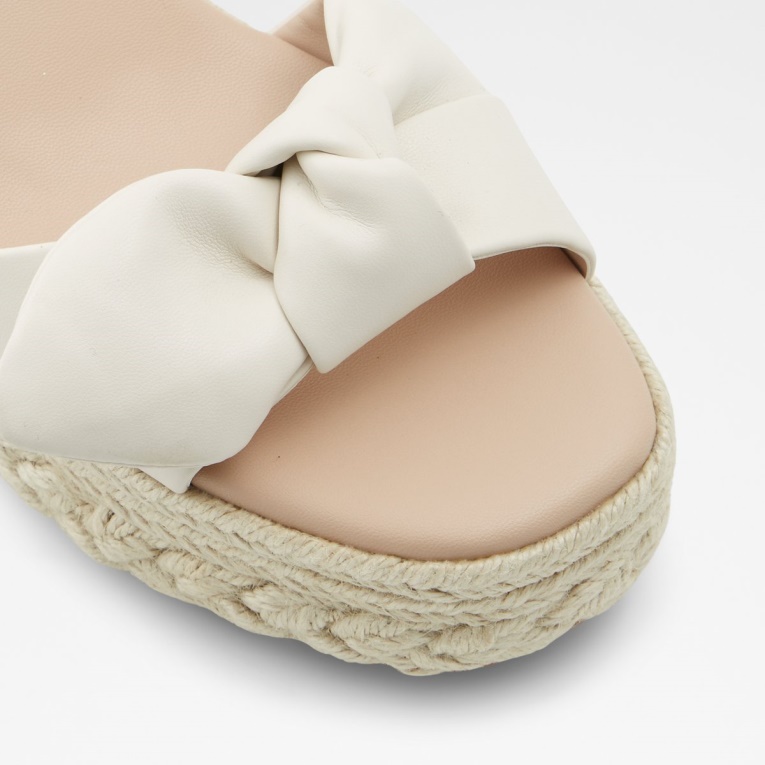 Moda Aldo Blanco Macrama Cuña Sandalia Tacón De Cuña
