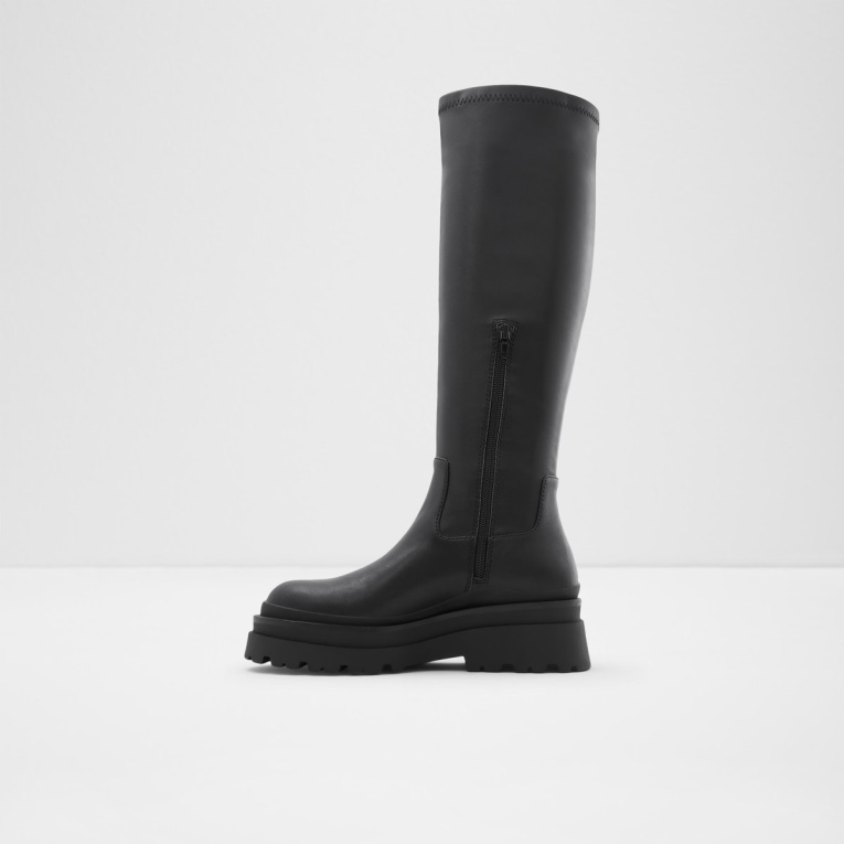 Majorr Botas Hasta La Rodilla Con Suela Dentada Moda Aldo Negro Sintético Elástico