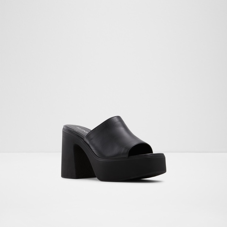 Negro Aldo Fashion Melcee Mule Con Tacón Plateforme