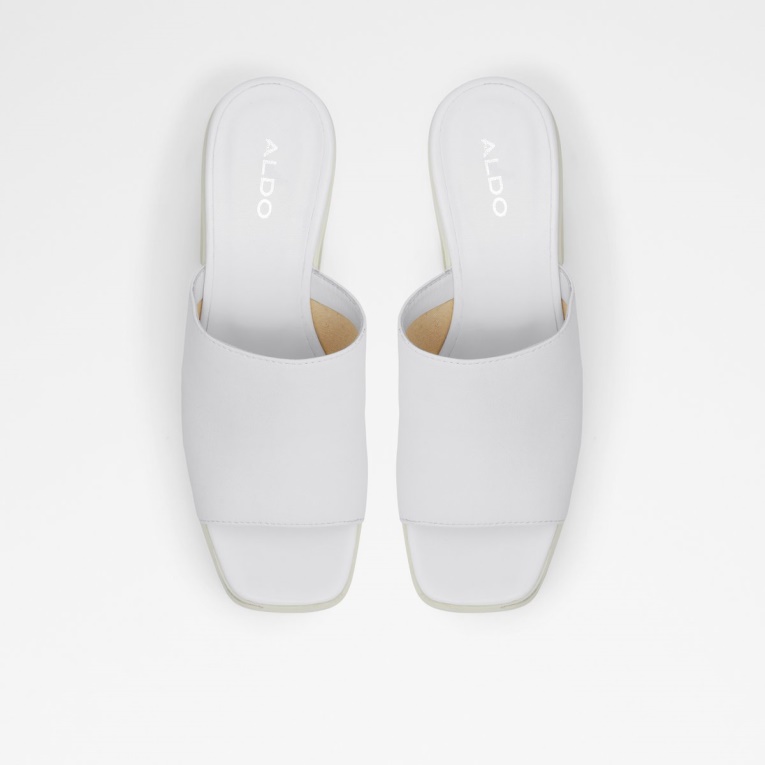 Mule Con Tacón Melcee Blanco Plateforme Aldo Fashion