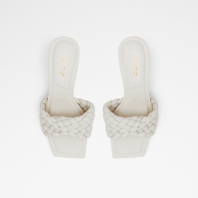 Sandalia De Tacón Alto Milano Tacón De Aguja Moda Aldo Blanco