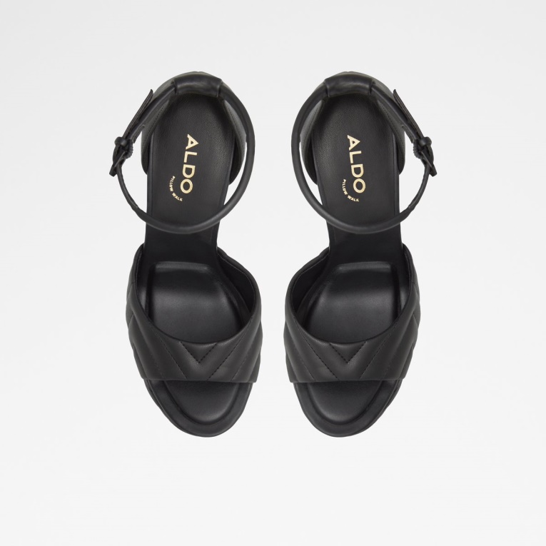 Moda Negro Recién Llegado Milena Correa En El Tobillo Sandalias De Tacón Plataforma Aldo