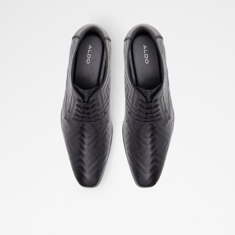 Zapato Derby Montecassino De Cuero Negro Grabado En Relieve De Aldo Fashion