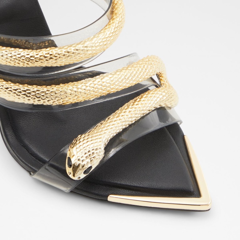 Negro Moda Aldo Najash Tiras Sandalias De Tacón Tacón De Aguja