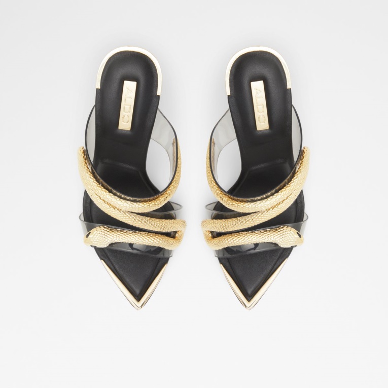 Negro Moda Aldo Najash Tiras Sandalias De Tacón Tacón De Aguja