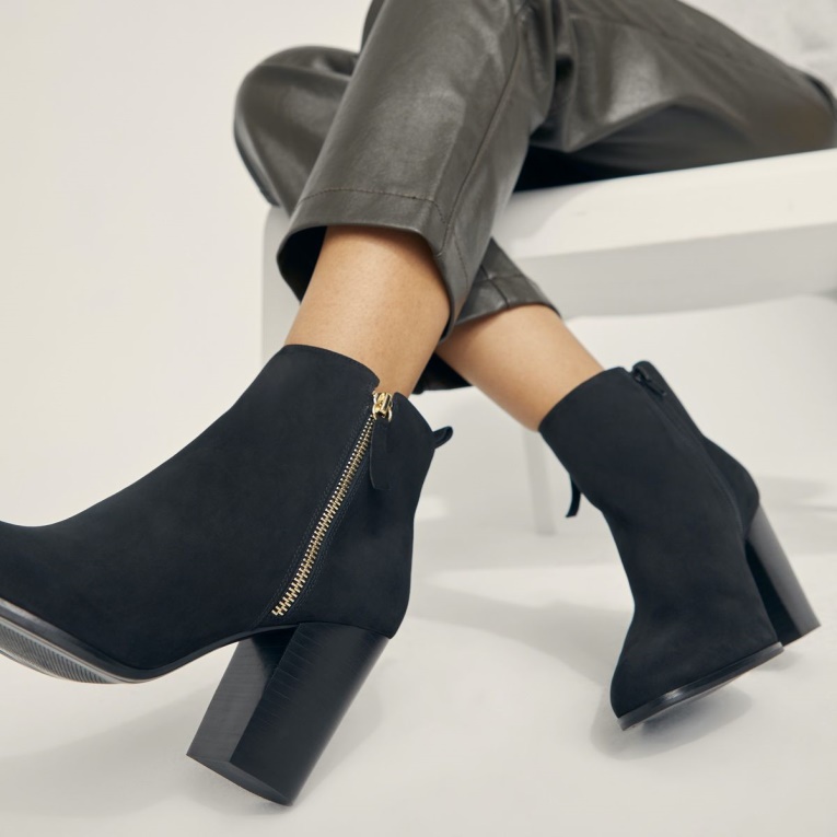 Botines Noemieflex De Noemieflex De Cuero Negro Con Tacón De Bloque Aldo Fashion