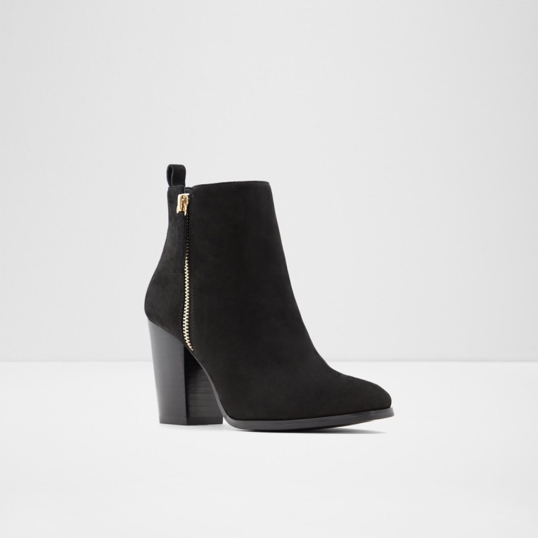 Botines Noemieflex De Noemieflex De Cuero Negro Con Tacón De Bloque Aldo Fashion