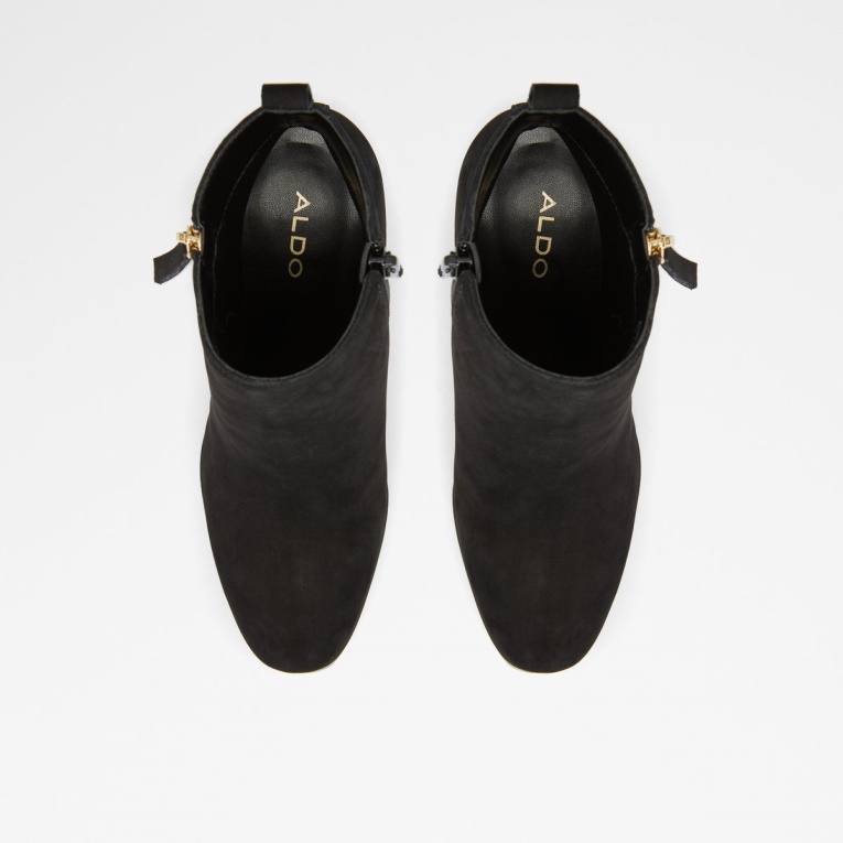 Botines Noemieflex De Noemieflex De Cuero Negro Con Tacón De Bloque Aldo Fashion