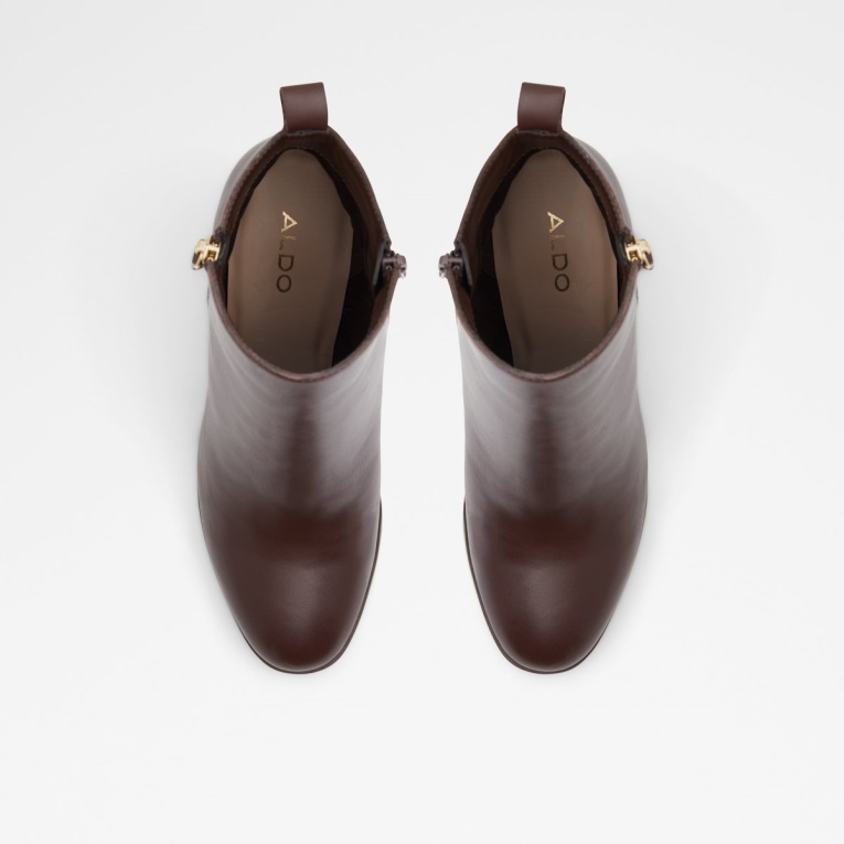 Noemieflex Botín Aldo Moda Cuero Marrón Oscuro Liso