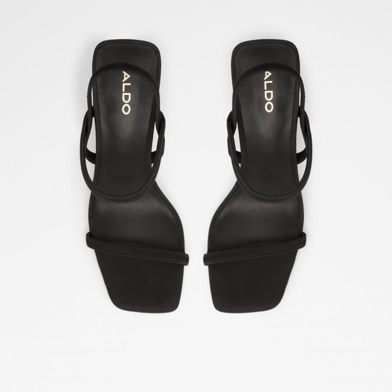 Sandalias Negras Con Tiras Y Tacón Okurr De Aldo