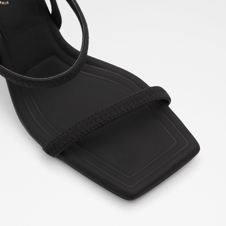 Sandalia De Tiras Con Tacón Okurra Moda Aldo Negro