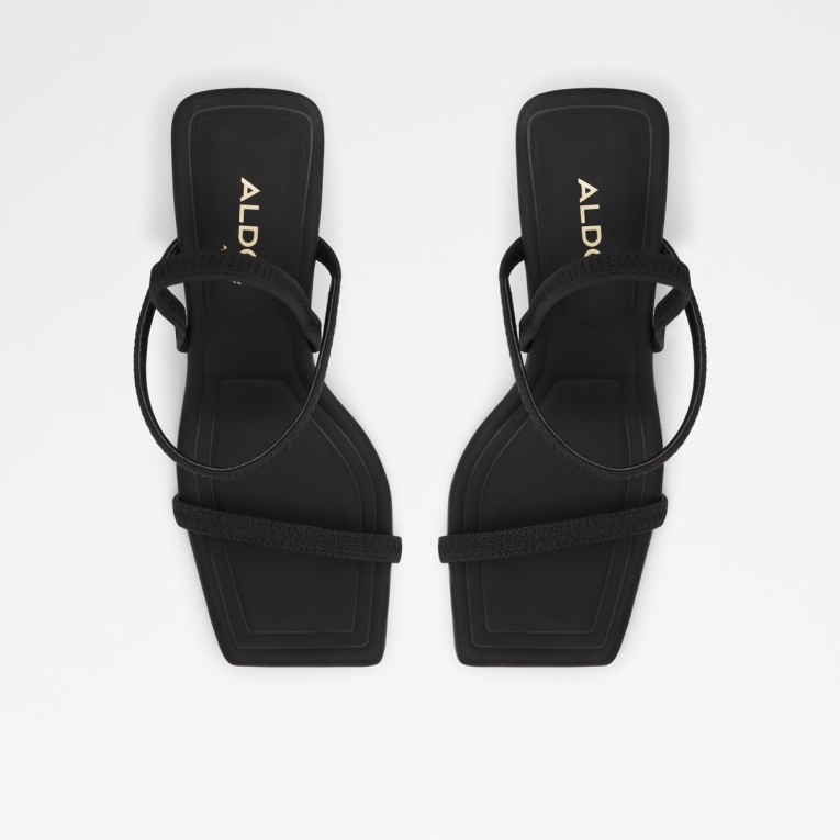 Sandalia De Tiras Con Tacón Okurra Moda Aldo Negro