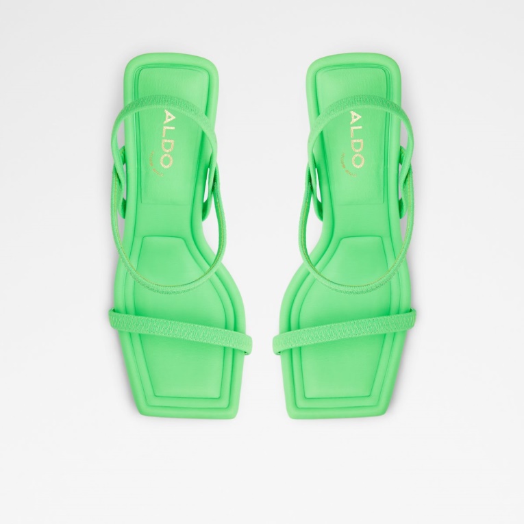 Sandalias De Tacón Con Tiras Okurra Verde Brillante Aldo Fashion
