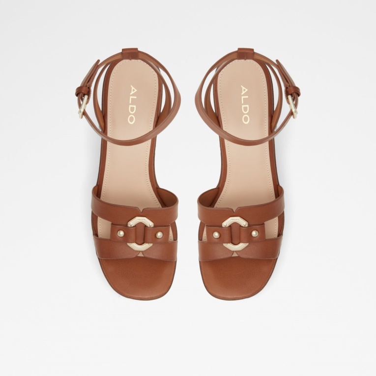 Marrón Medio Aldo Moda Onan Cuña Sandalia Tacón De Cuña