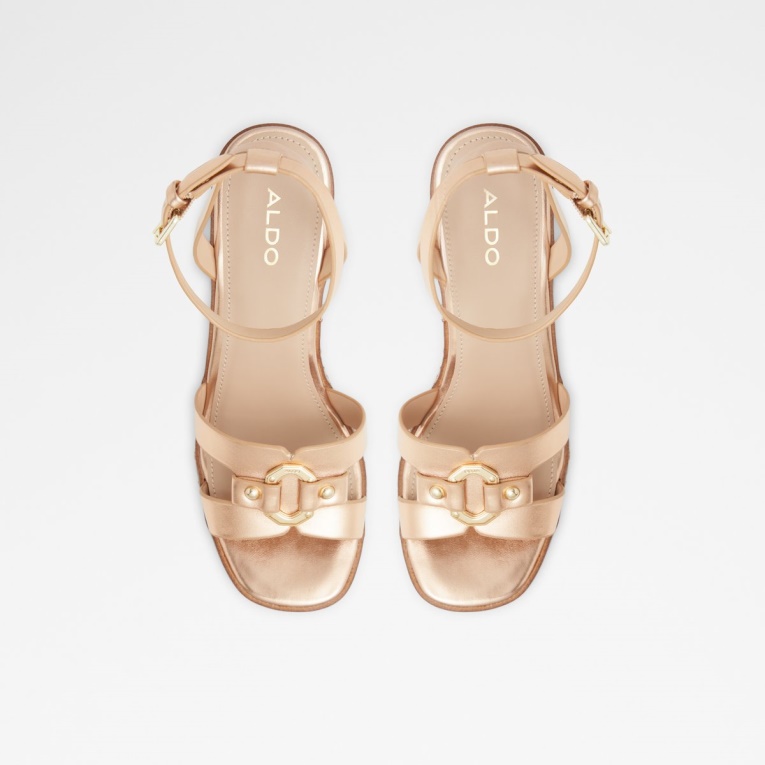 Moda Aldo Onan Cuña Sandalia Tacón De Cuña Rosa