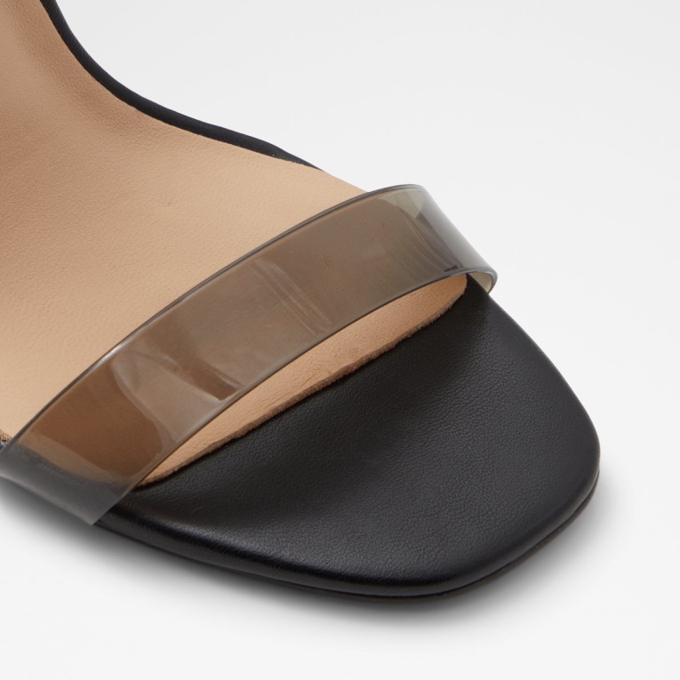 Sandalias De Tacón Con Tiras Onardonia Recién Llegadas Lisas Sintéticas Negras Moda Aldo