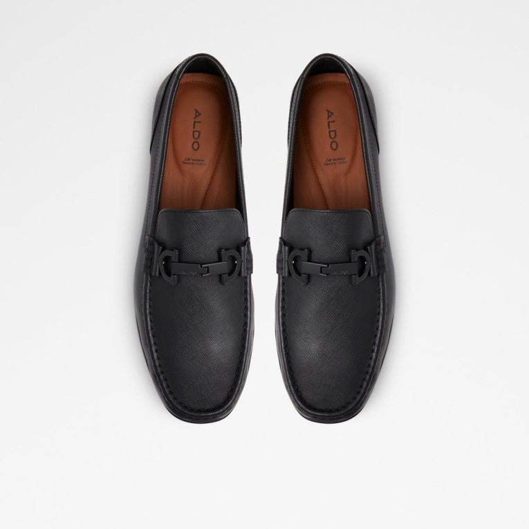 Orlovoflex Zapato De Conducción Moda Aldo Negro Cuero Grabado