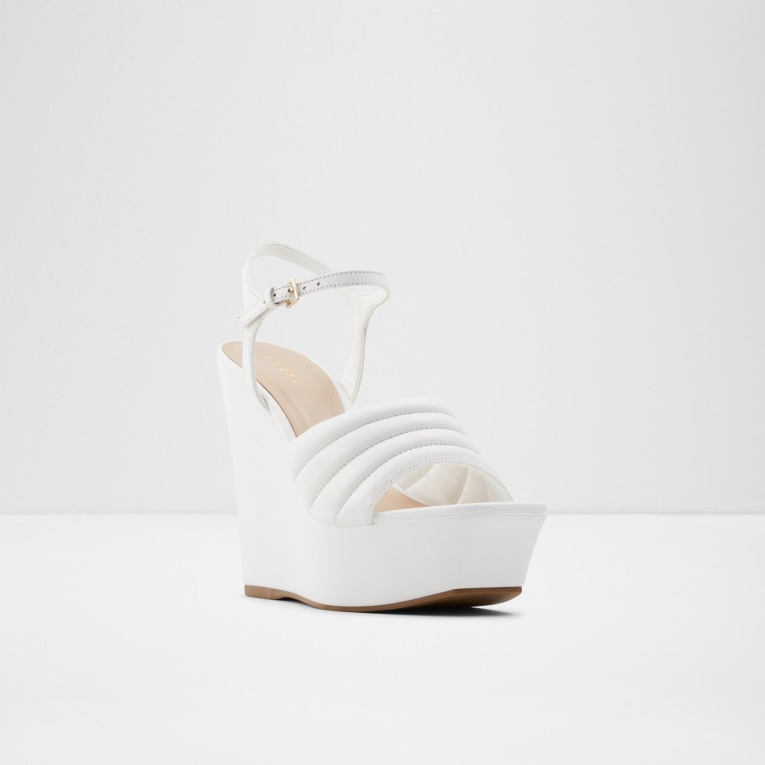 Blanco Aldo Moda Parri Tacón Sandalia Tacón De Cuña