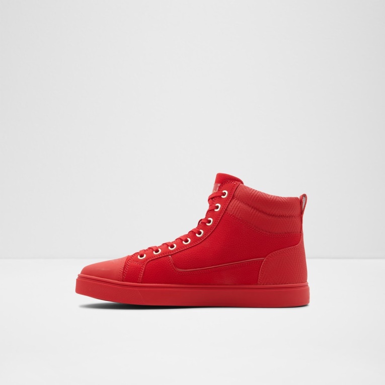 Zapatillas De Deporte Altas De Estilo Popstar De Color Rojo Brillante De Aldo Con Suela De Copa