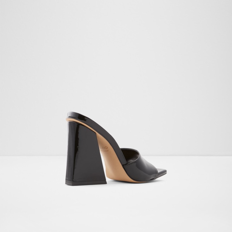 Moda Aldo Prisma Tacón Alto Mule Negro