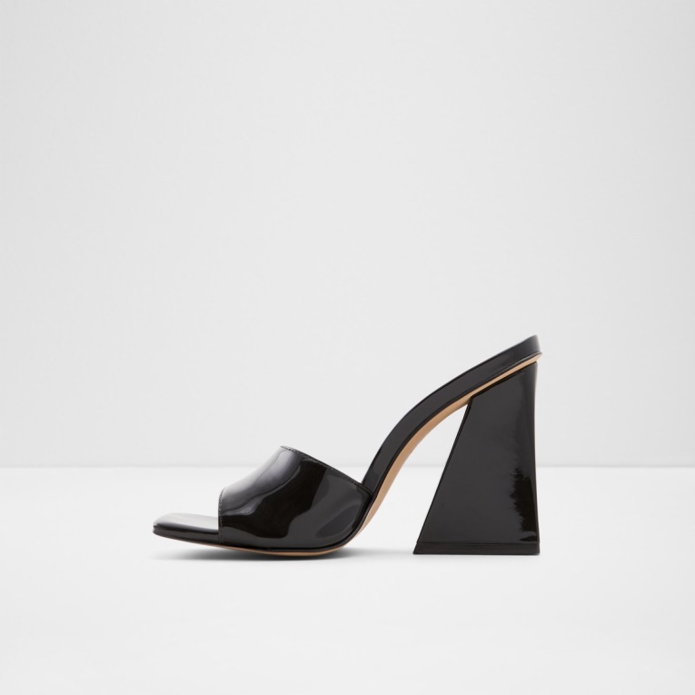 Moda Aldo Prisma Tacón Alto Mule Negro