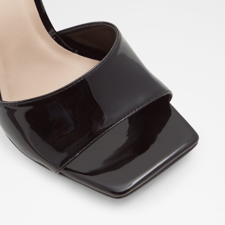 Moda Aldo Prisma Tacón Alto Mule Negro