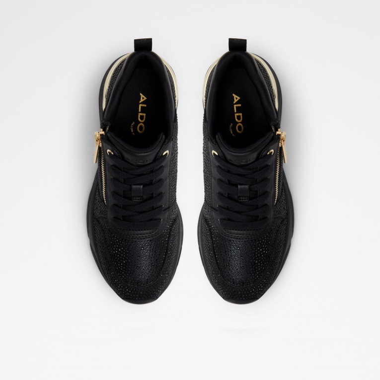 Zapatilla De Deporte Con Suela De Jogger De Cuarzo De Moda Negra De Aldo Con Tacón De Cuña