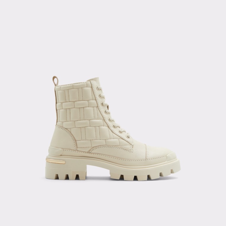 Botas De Combate Acolchadas Blancas De Moda Con Suela Dentada Aldo