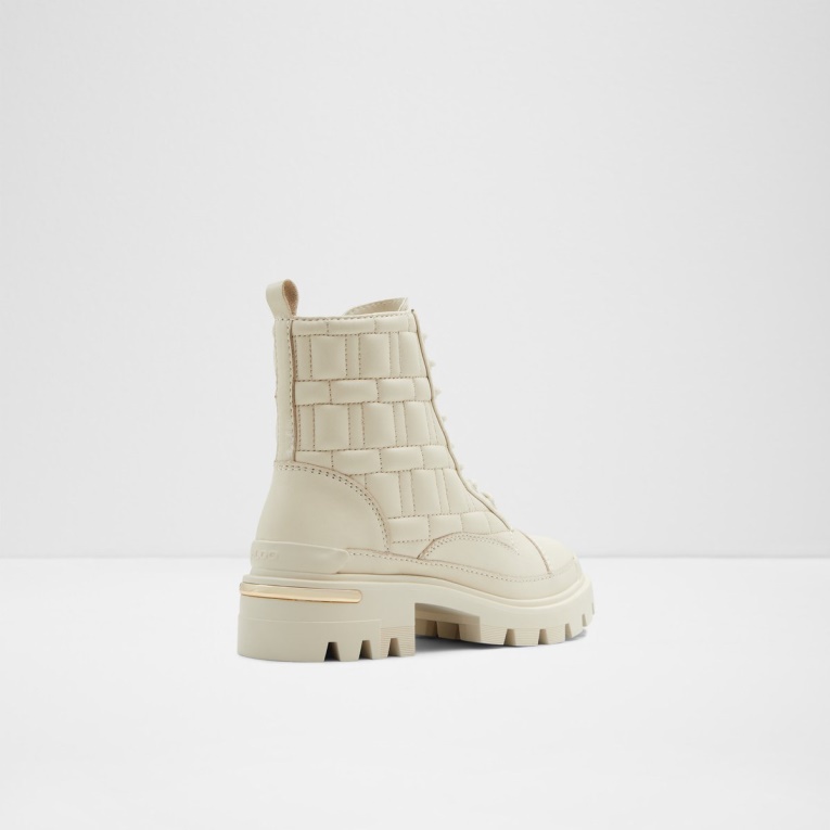 Botas De Combate Acolchadas Blancas De Moda Con Suela Dentada Aldo