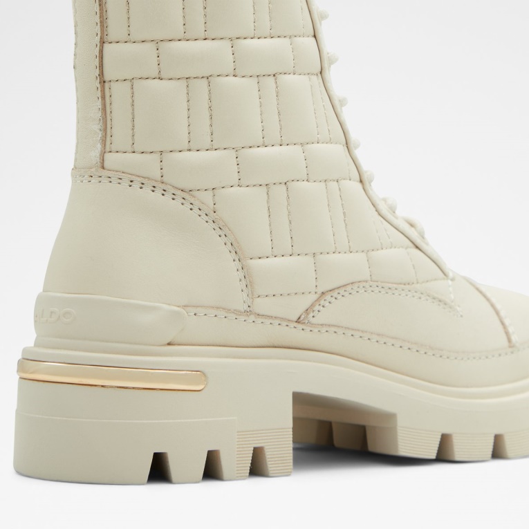 Botas De Combate Acolchadas Blancas De Moda Con Suela Dentada Aldo