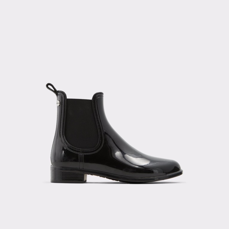 Lluvia Chelsea Botas De Lluvia Moda Negro Sintético Brillante Aldo