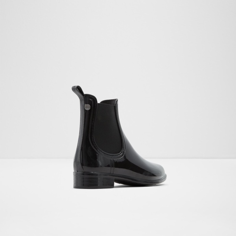 Lluvia Chelsea Botas De Lluvia Moda Negro Sintético Brillante Aldo