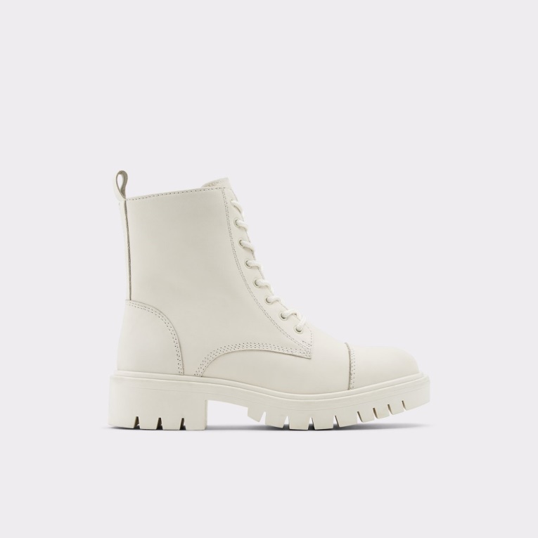 Moda Aldo Reilly Bota Con Cordones Tacón Bloque Blanco