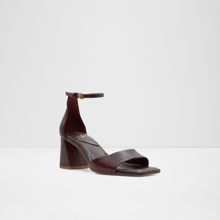 Sandalias De Tacón Con Correa En El Tobillo Safdie Exclusivas En Línea De Aldo Fashion En Rojo