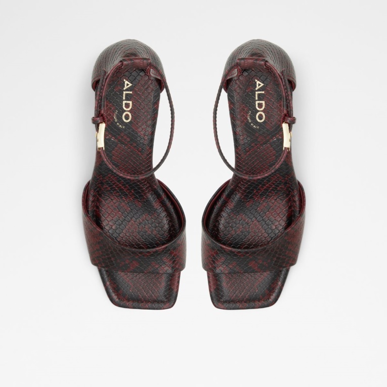 Sandalias De Tacón Con Correa En El Tobillo Safdie Exclusivas En Línea De Aldo Fashion En Rojo