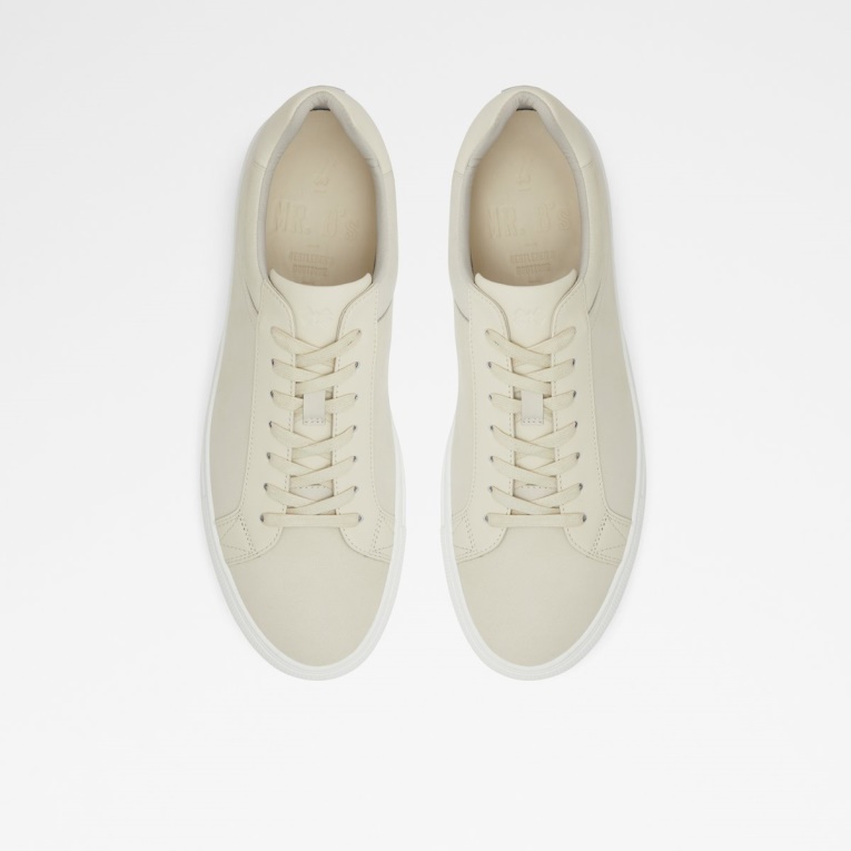 Aldo Fashion Zapatillas De Deporte De Corte Bajo Saidreau Cuero Blanco Liso