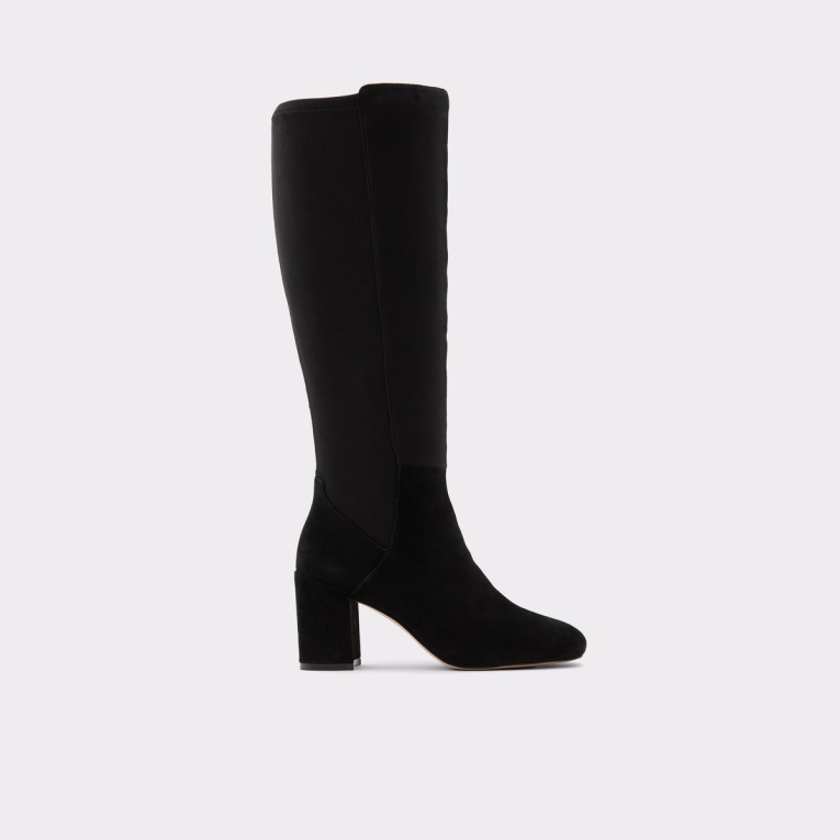 Satori Botas Hasta La Rodilla Tacón Cuadrado Moda Negro Textil Aldo
