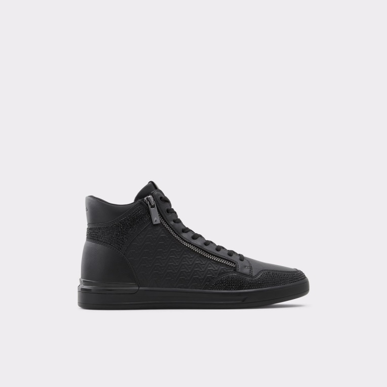 Negro Sintético Brillante Aldo Fashion Sauerbergg Zapatillas Altas Suela De Copa