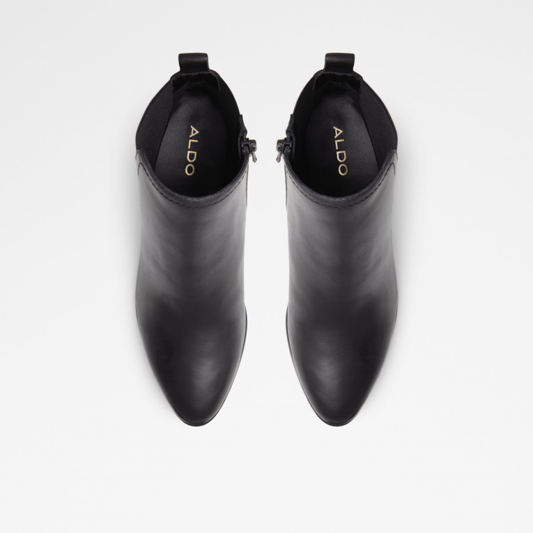 Negro Cuero Suave Recién Llegado Savun Chelsea Bota Tacón Bloque Aldo Moda