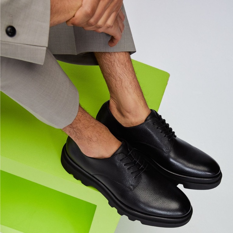 Moda Aldo Negro Cuero Granulado Nueva Llegada Sergei Oxford Zapato Suela Dentada