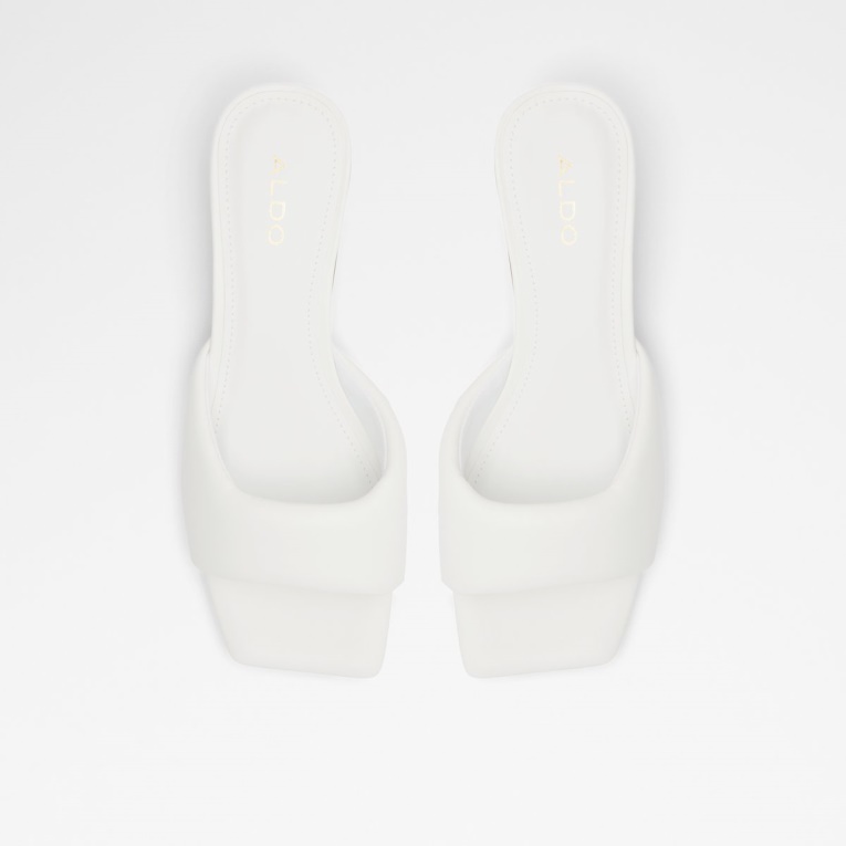 Aldo Simalia Mule Con Tacón Blanco Moda