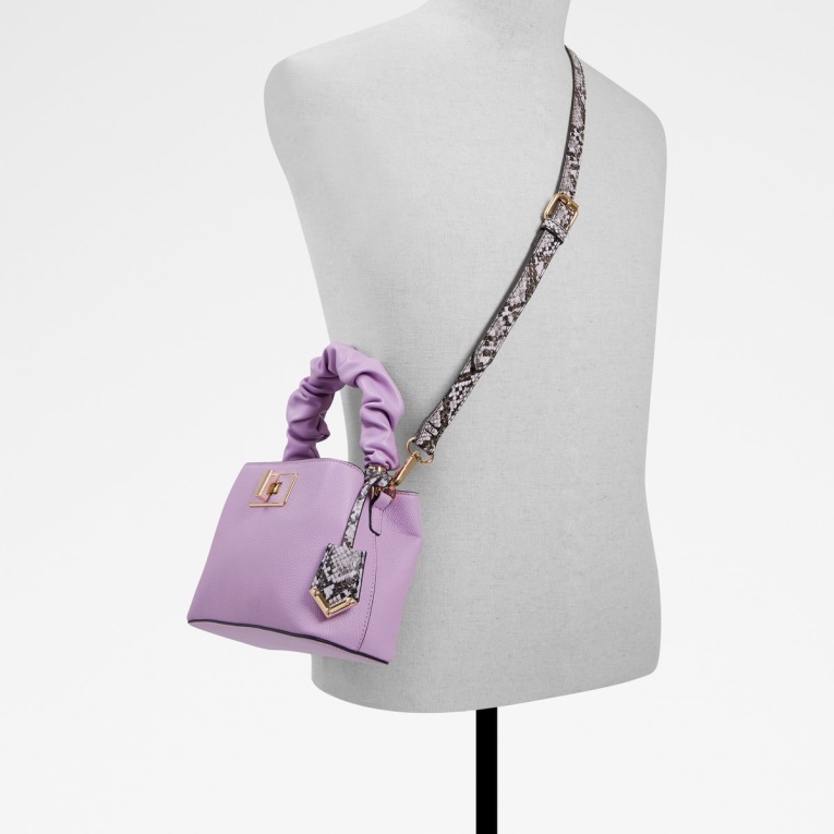 Bolso Con Asa En La Parte Superior Con Diseño De Serpiente En Morado Brillante De Aldo Fashion