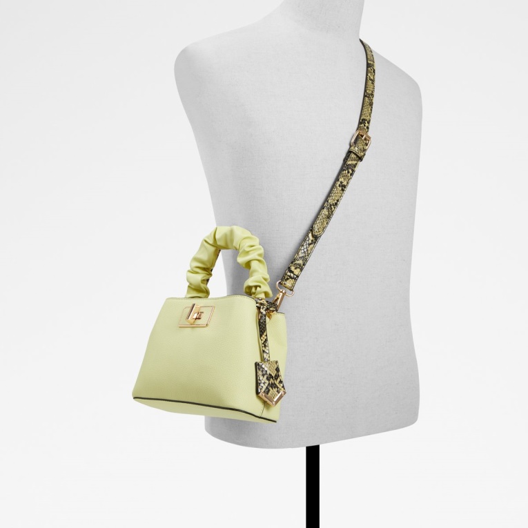 Bolso Con Asa Superior Snakie Fashion Amarillo Claro Aldo