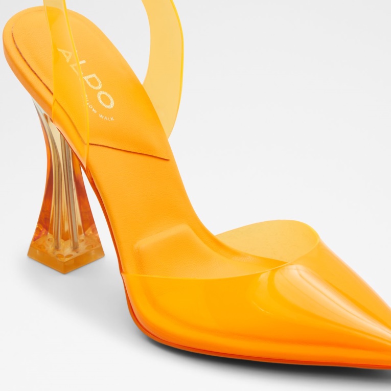 Moda Naranja Brillante Aldo Solanti Sling Back Tacones Altos