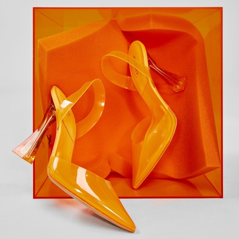 Moda Naranja Brillante Aldo Solanti Sling Back Tacones Altos