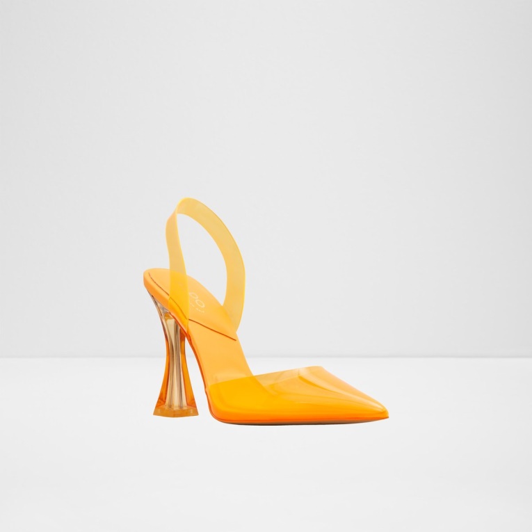 Solanti Sling Back Tacón Alto Moda Aldo Naranja Brillante
