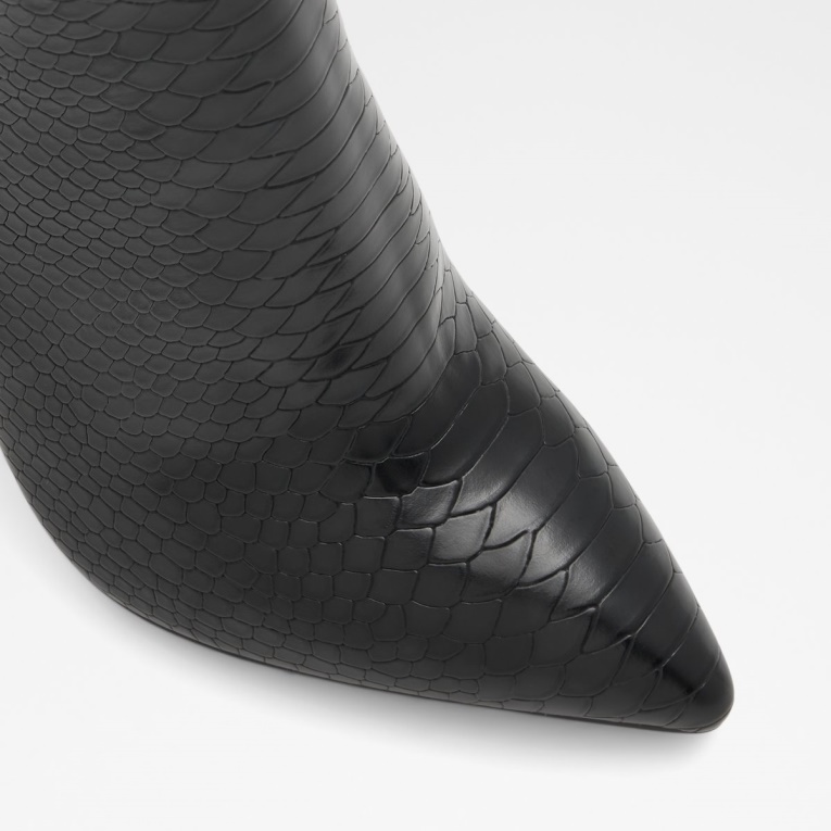 Negro Sintético Serpiente Moda Aldo Sophialaan Bota Alta Tacón Stiletto